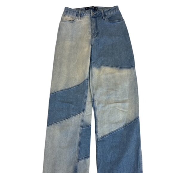 Hollister Patchwork Jeans Women's Size 3 Denim Ultra High-Rise Mom Stretch 26x31 - Picture 2 of 11